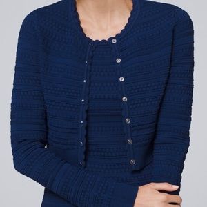 Sleeveless dress with matching long sleeve crop cardigan.